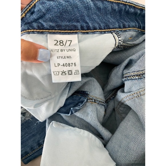 Wide leg, western distressed trouser jeans - Picture 6 of 7